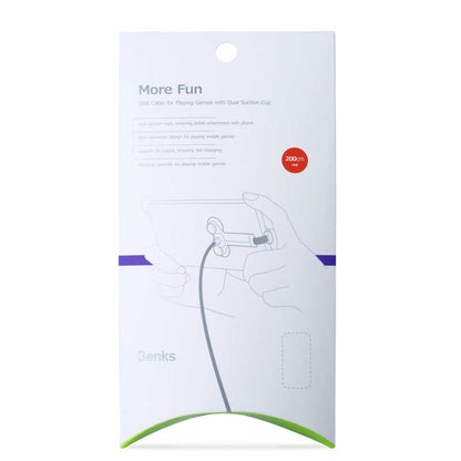 Benks D30 Lightning Game Kablo With Dual Suction 2M Siyah