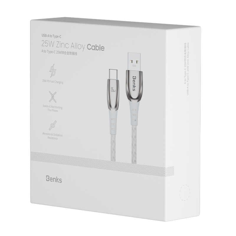 Benks D40 25W Type-C Usb Kablo 2M Beyaz