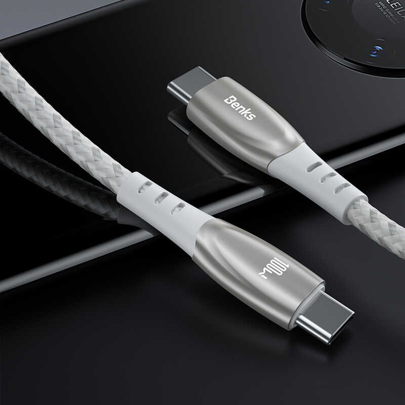 Benks D41 100W Type-C To Type-C Kablo 1.2M Beyaz