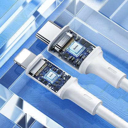 Benks D45 Type-C to Lightning PD Hızlı Şarj ve Data Kablo 480Mbps 2 Metre Beyaz