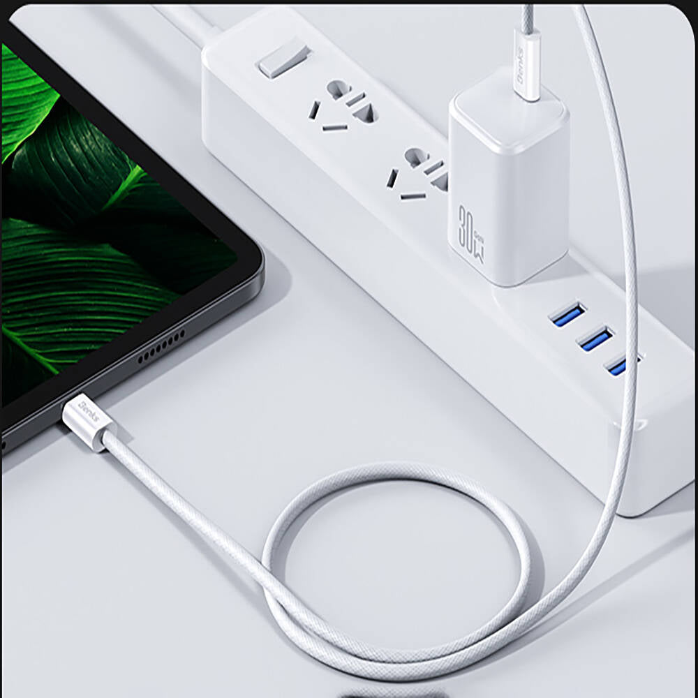 Benks D46 Type-C to Type-C PD 3.0 Örgülü Şarj ve Data Kablosu 60W 1 Metre Siyah