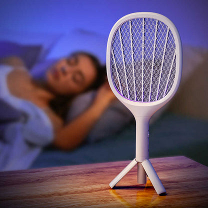 Benks DW01 Elektrikli Standlı Işıklı Sinek Kovucu Raket Beyaz