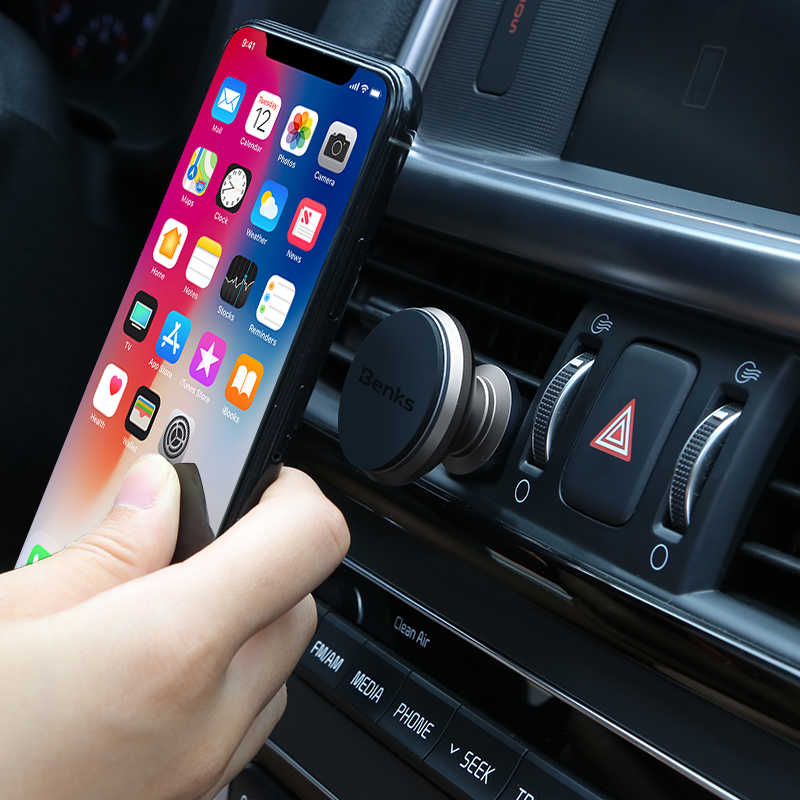 Benks H10 Magnetic Car Mount (Air Vent) Araç Telefon Tutucu Gri
