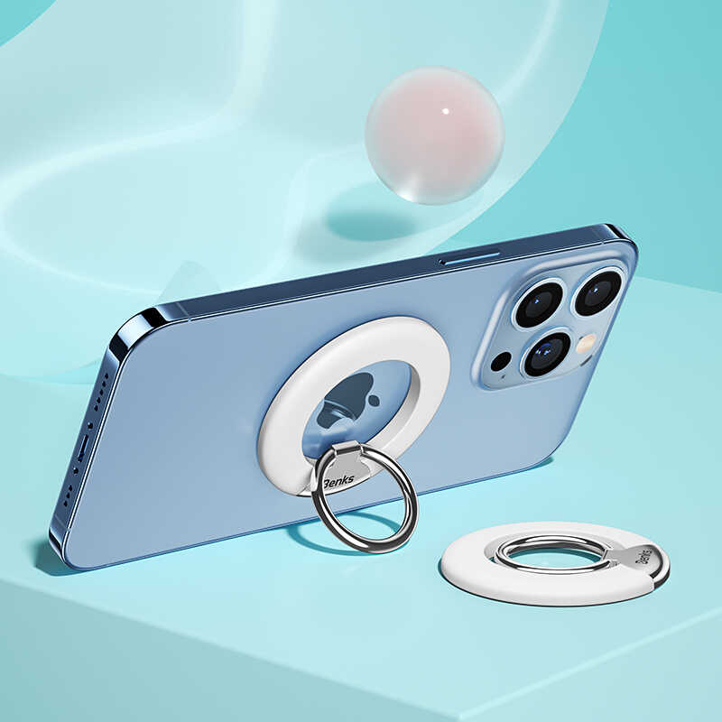 Benks L42 Magnetik Telefon Yüzük Tutucu Aparat Beyaz