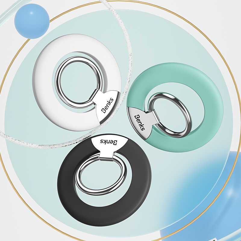 Benks L42 Magnetik Telefon Yüzük Tutucu Aparat Beyaz