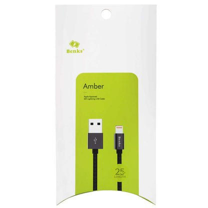 Benks M07 MFI Lightning Kablo 25Cm Siyah