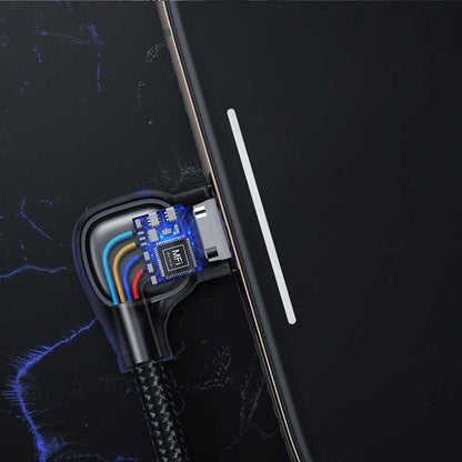 Benks M15 MFI Dual Right-Angle Fast Charging Kablo Siyah
