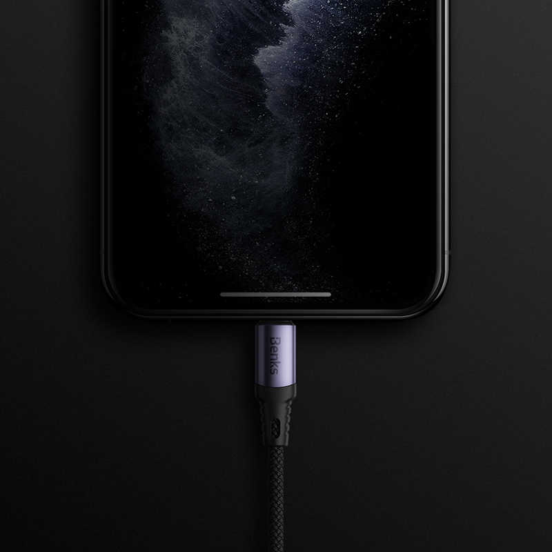 Benks M16 MFI Speedywind PD - Lightning Fast Charging Kablo Siyah