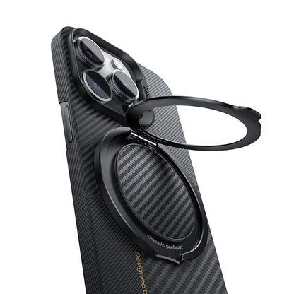 Benks Magnetik Özellikli 360 Derece Dönebilen Aurora Green Kevlar Tasarımlı Parmak Ring Stand Siyah