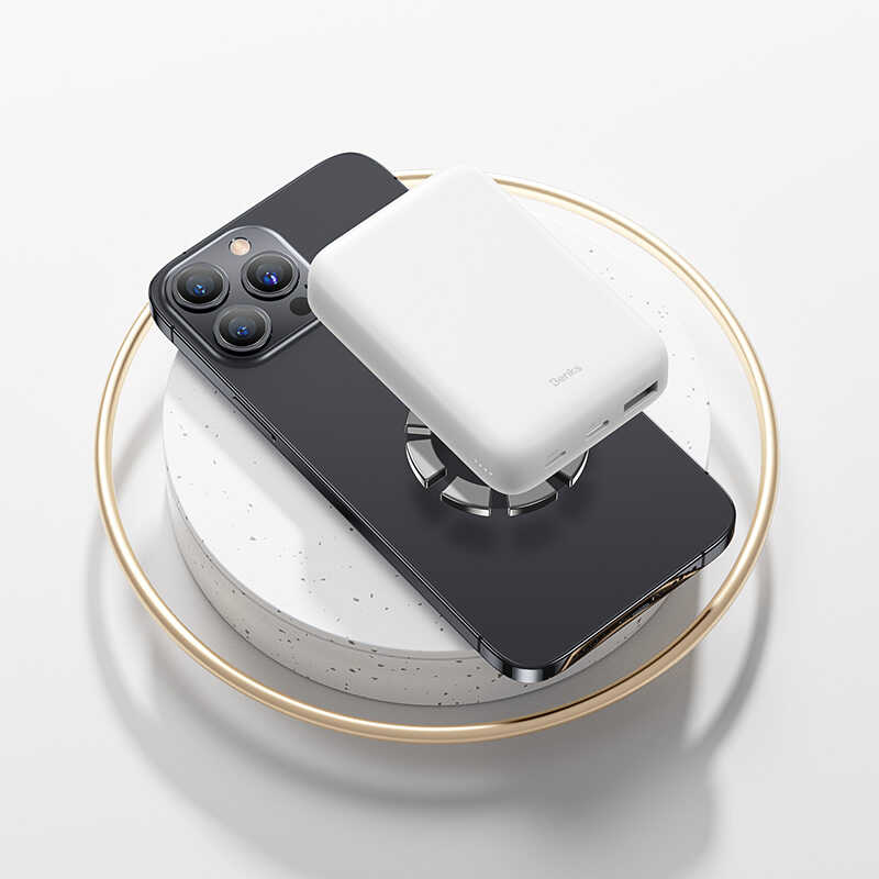 Benks MP03 M-safe Magnetic Powerbank 10000 Mah Beyaz