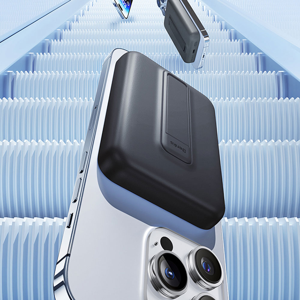 Benks MP09 M-safe Magnetik Standlı İnce Tasarımlı Powerbank 6000mAh Beyaz