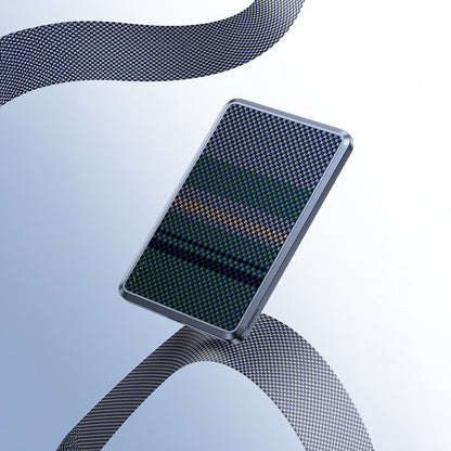 Benks MP15 ArmorGo M-safe Şarj Özellikli Ultra İnce Aurora Serisi Aramid Fiber Powerbank 15W 5000mAh Siyah-Yeşil