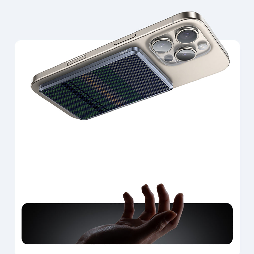 Benks MP16 ArmorGo M-safe Şarj Özellikli Ultra İnce Aurora Serisi Aramid Fiber Powerbank 15W 10000mAh Siyah-Yeşil