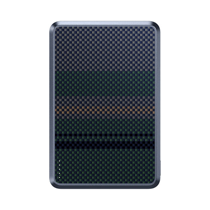 Benks MP16 ArmorGo M-safe Şarj Özellikli Ultra İnce Aurora Serisi Aramid Fiber Powerbank 15W 10000mAh Siyah-Yeşil