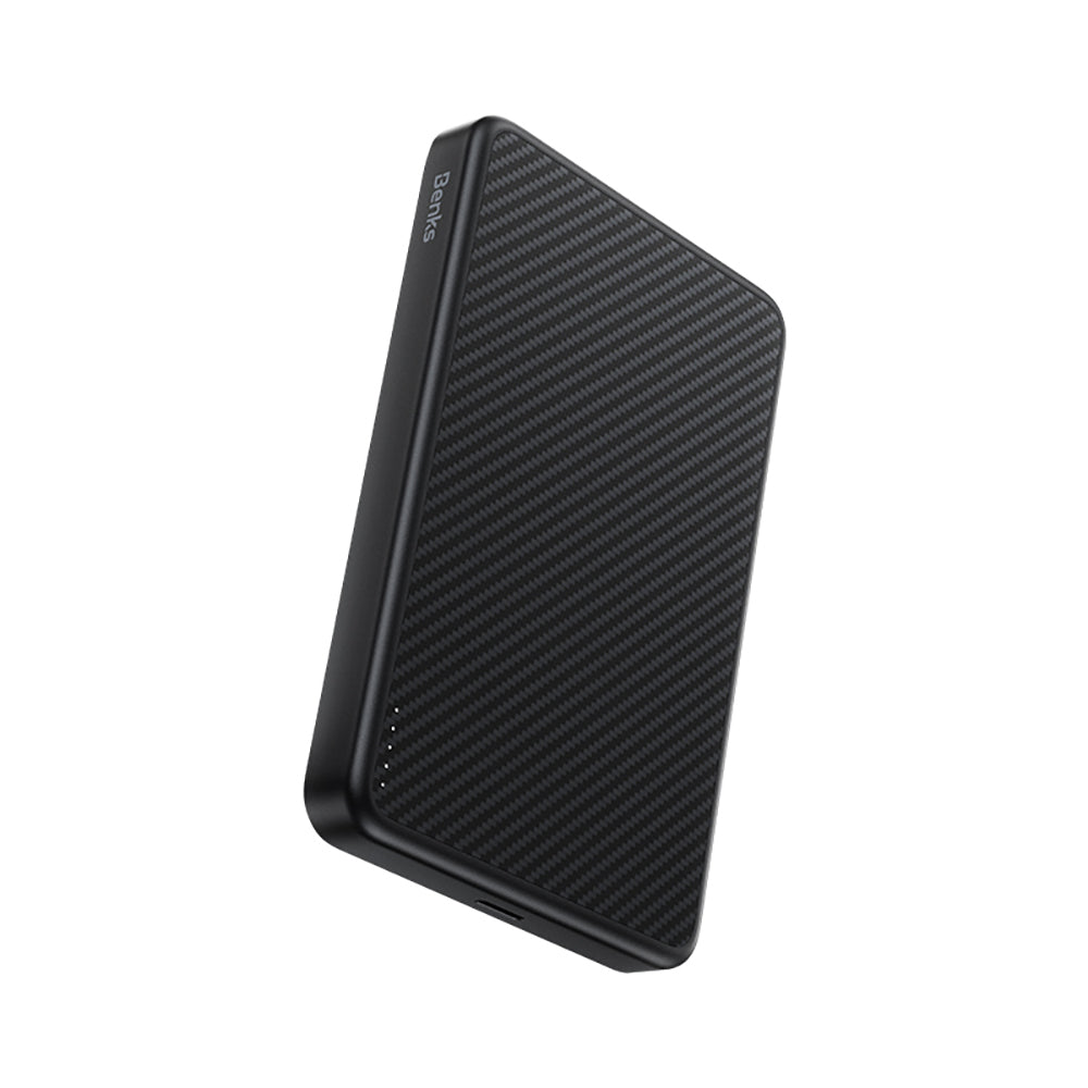 Benks MP17 ArmorGo M-safe Şarj Özellikli 600D Aramid Fiber Qi2 Teknolojili Powerbank 15W 10000mAh Siyah
