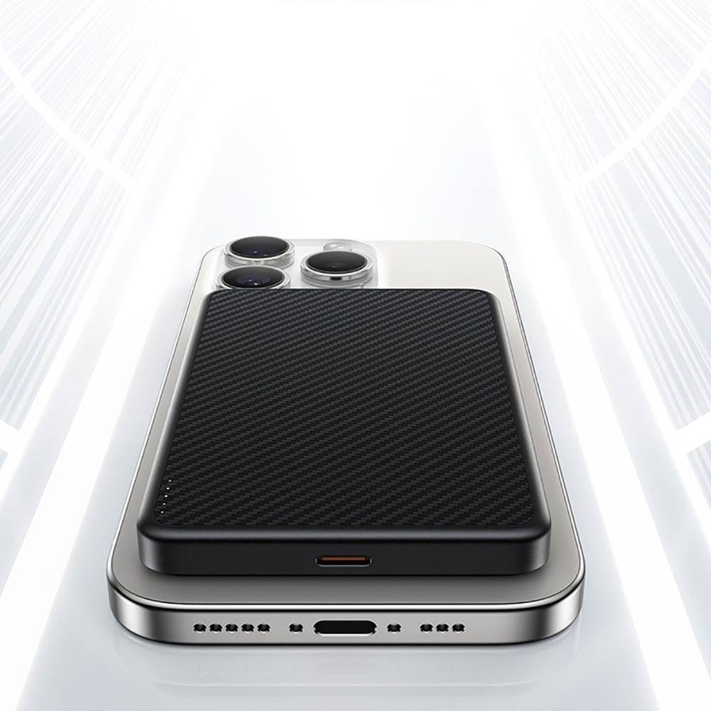 Benks MP17 ArmorGo M-safe Şarj Özellikli 600D Aramid Fiber Qi2 Teknolojili Powerbank 15W 10000mAh Siyah