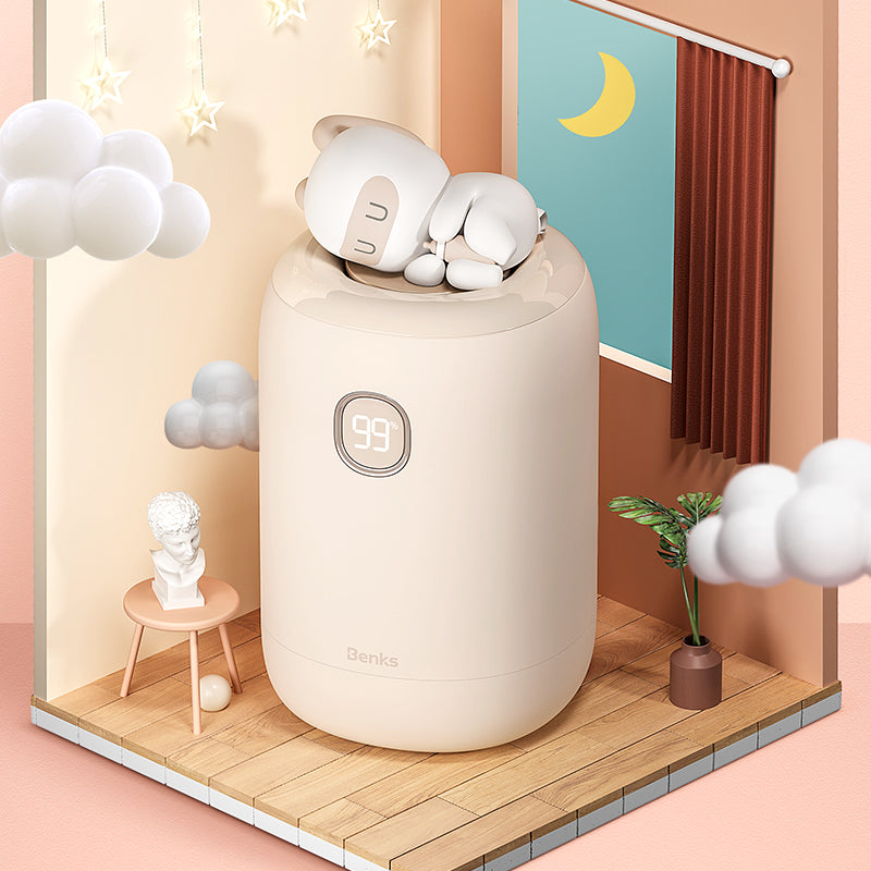 Benks NS03 Dijital Ekran El Isıtıcı Özellikli Aroma Kokulu Powerbank 15W 10000mAh Beyaz