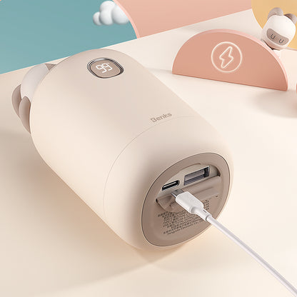Benks NS03 Dijital Ekran El Isıtıcı Özellikli Aroma Kokulu Powerbank 15W 10000mAh Beyaz