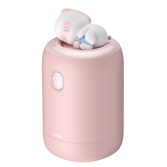 Benks NS03 Dijital Ekran El Isıtıcı Özellikli Aroma Kokulu Powerbank 15W 10000mAh Pembe