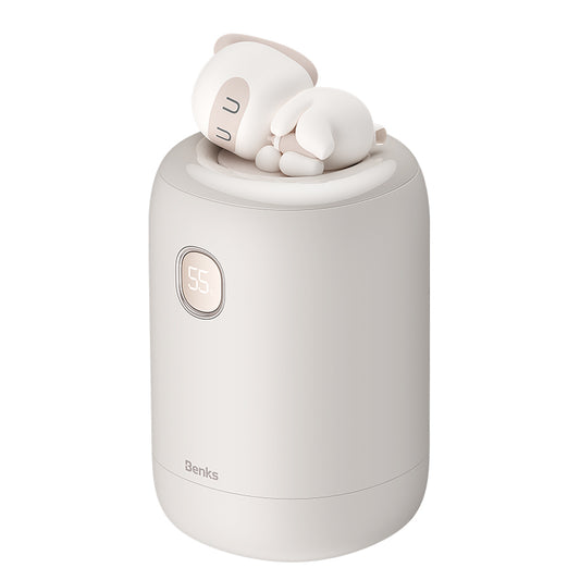 Benks NS03 Dijital Ekran El Isıtıcı Özellikli Aroma Kokulu Powerbank 15W 10000mAh Beyaz