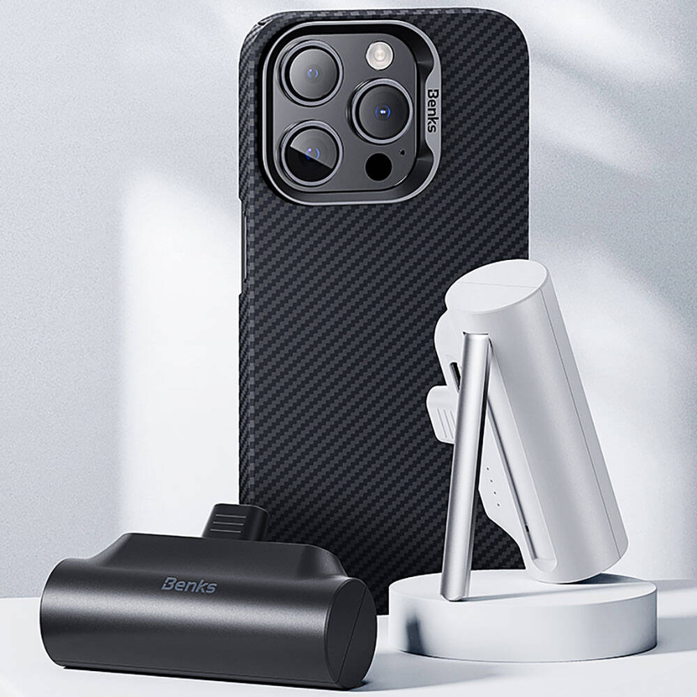 Benks PB15 Taşınabilir Standlı Lightning Portlu Powerbank 5000mAh Beyaz