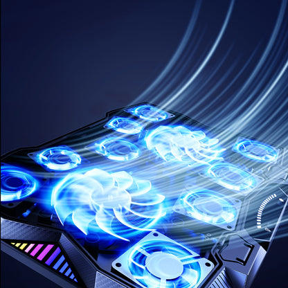 Benks SR08 11 Fanlı RGB Led Işıklı Soğutucu Laptop Standı Siyah