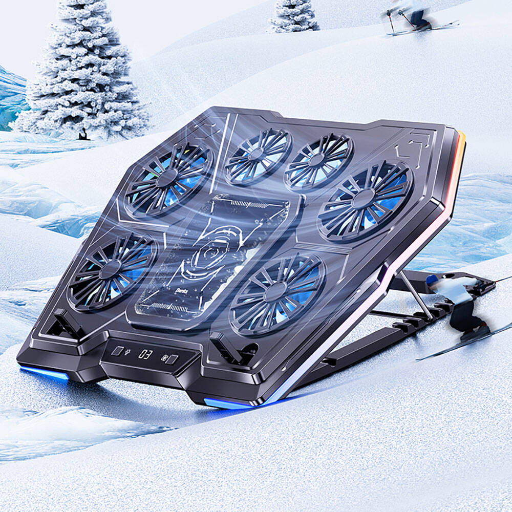 Benks SR09 LCD Gösterge Ekranlı Ayarlanabilir Fan ve Yükseklik Özellikli Laptop ve Notebook Standı Siyah