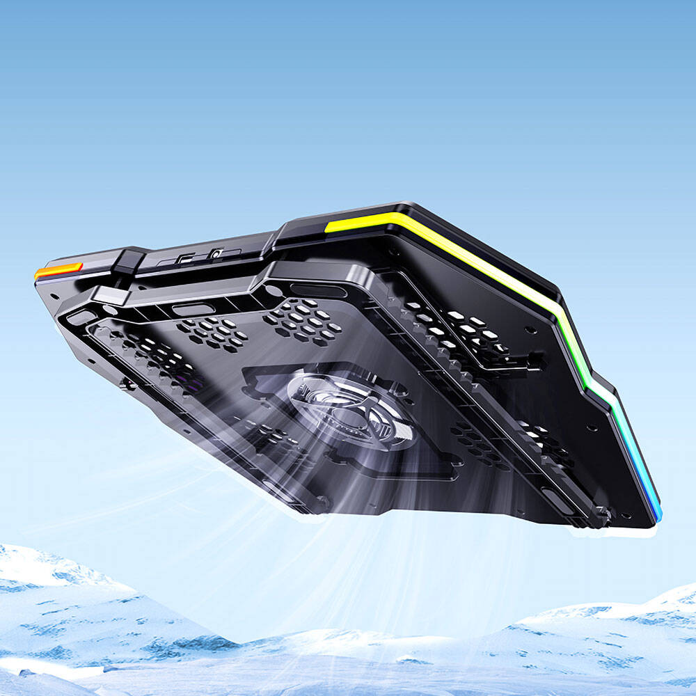 Benks SR09 LCD Gösterge Ekranlı Ayarlanabilir Fan ve Yükseklik Özellikli Laptop ve Notebook Standı Siyah