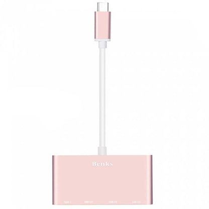Benks U23 Type-C to 3 in 1 Usb Adaptör (Usb 3.0+2.Usb2.0) Rose Gold