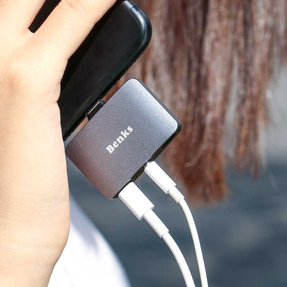 Benks U32 Lightning 3 in 1 Audio Adaptör Gri