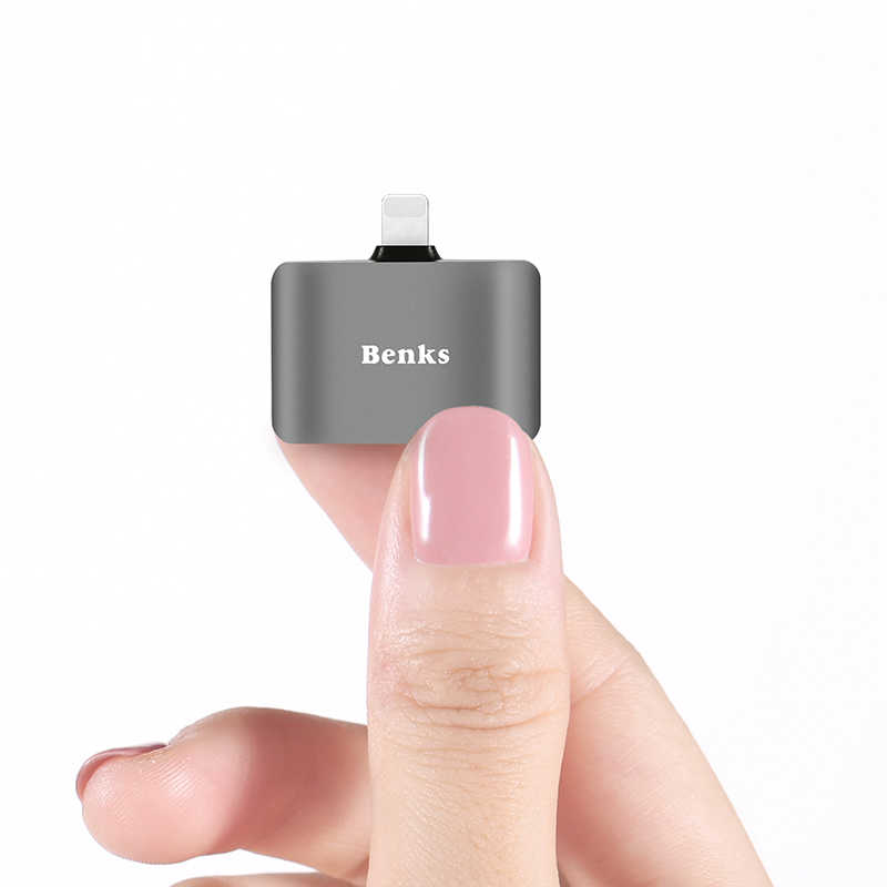 Benks U32 Lightning 3 in 1 Audio Adaptör Gri