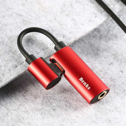 Benks U40 2 in 1 Lightning Audio Adaptör Kırmızı