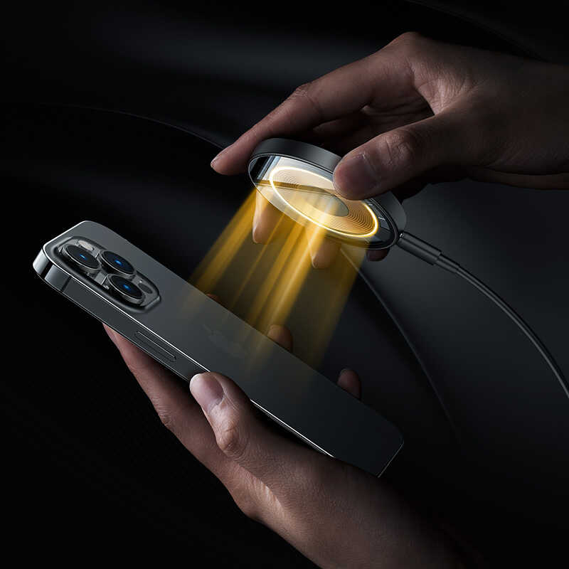 Benks W09 Şeffaf Görünümlü M-safe Wireless Şarj Aleti Siyah