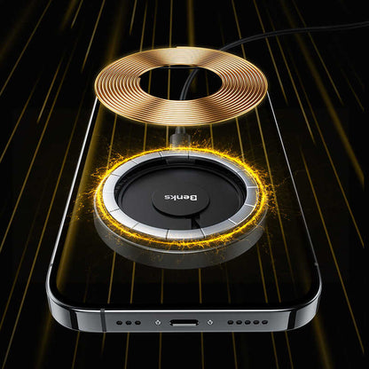 Benks W09 Şeffaf Görünümlü M-safe Wireless Şarj Aleti Siyah