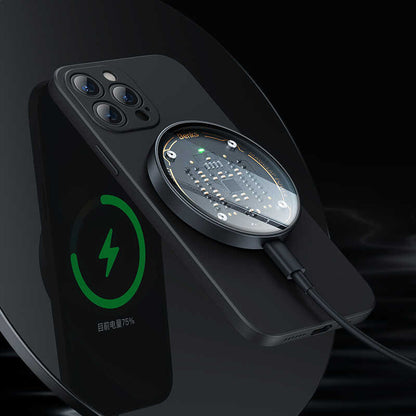 Benks W09 Şeffaf Görünümlü M-safe Wireless Şarj Aleti Siyah