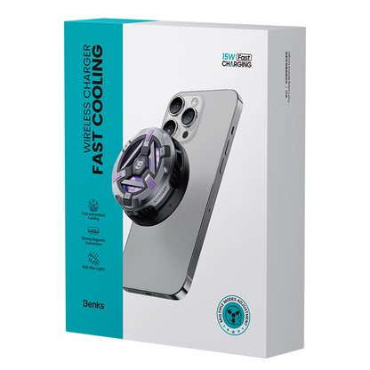 Benks W10 15W Wireless Şarj Özellikli Telefon Soğutucu Fan Siyah