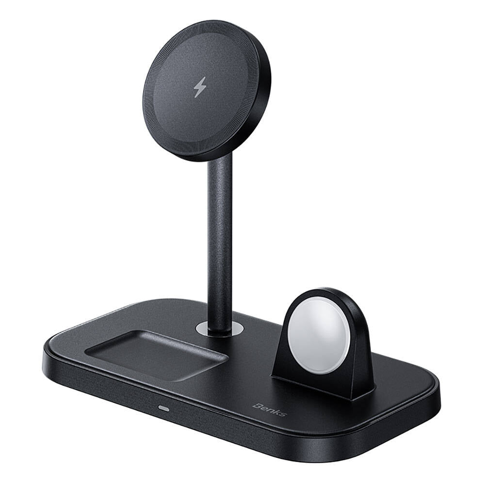 Benks W16 3in1 Telefon&Akıllı Saat&Kulaklık Kablosuz Şarj Standı Siyah