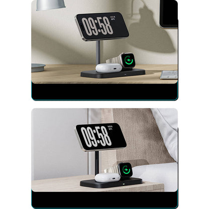 Benks W16 3in1 Telefon&Akıllı Saat&Kulaklık Kablosuz Şarj Standı Beyaz