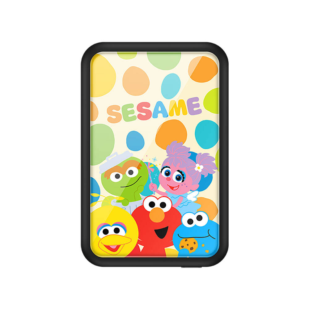 Casebang MP12 Battery Pack Q Sesame Street Serisi Kablosuz Taşınabilir Powerbank 6000mAh Siyah