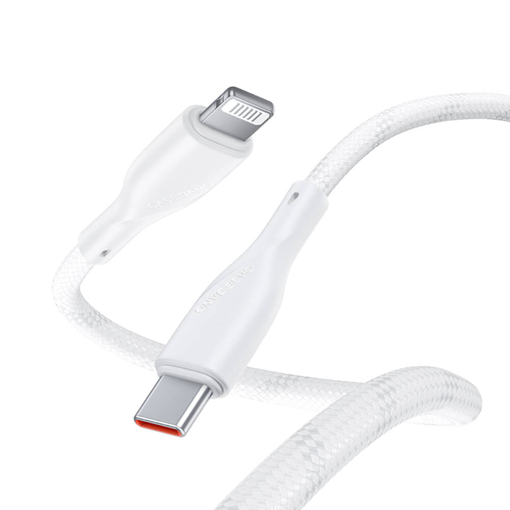 Casebang Type-C To Lightning Hızlı Şarj Özellikli Örgülü 27W PD Kablo 1m Beyaz