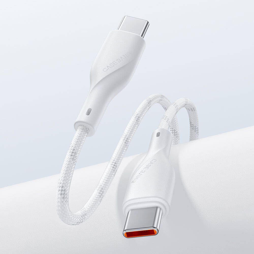 Casebang Type-C To Type-C Hızlı Şarj Özellikli Örgülü 60W PD Kablo 2m Beyaz