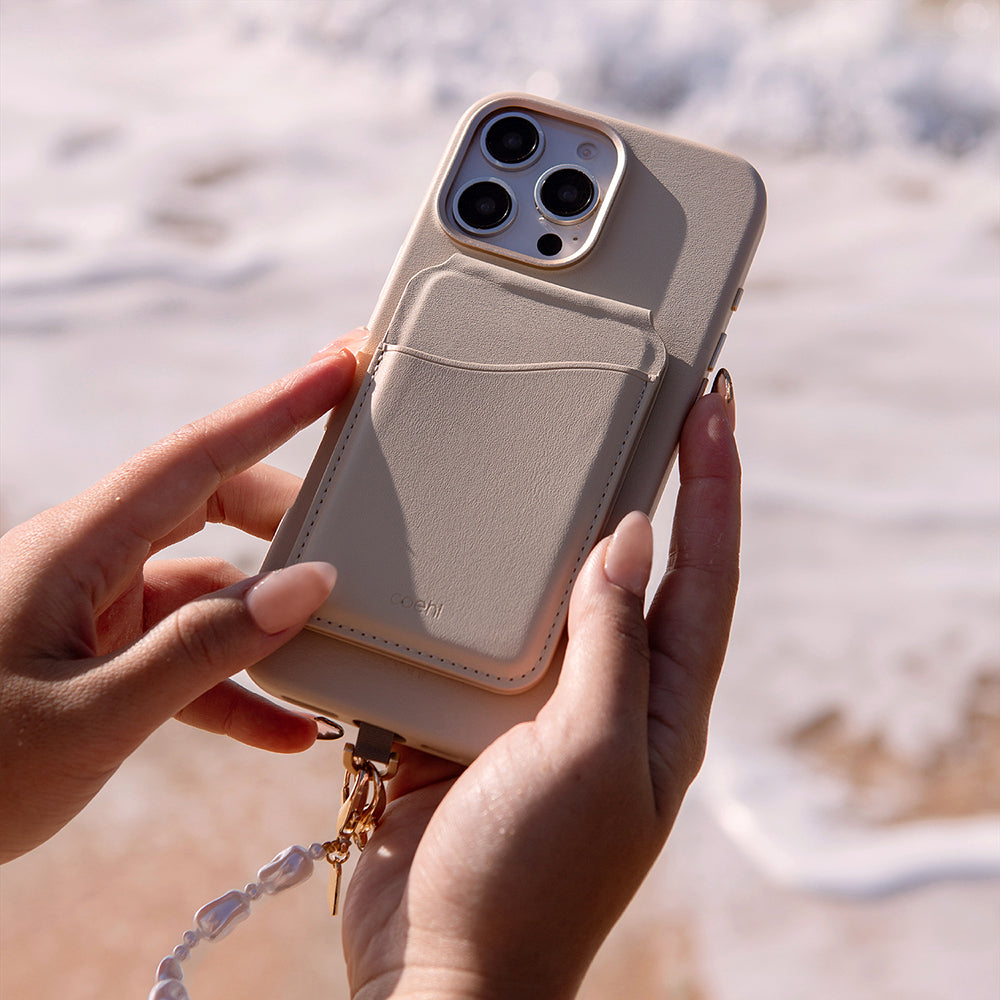 Coehl Perla Serisi İnci Tasarımlı Telefon Askı Aparatı Beyaz