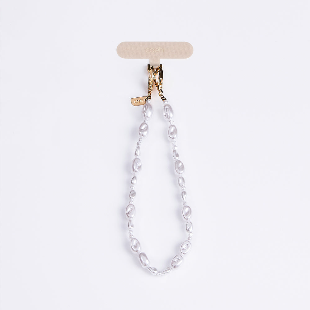Coehl Perla Serisi İnci Tasarımlı Telefon Askı Aparatı Beyaz