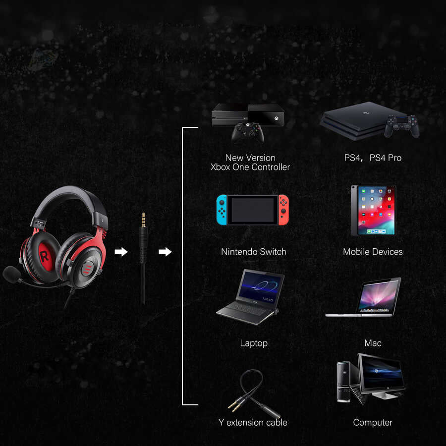 Eksa E900 3.5mm Kulaklık Siyah-Kırmızı