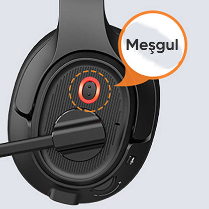 Eksa H2 Mikrofonlu Ayarlanabilir Başlıklı Kulak Üstü Gürültü Önleyici Bluetooth Kulaklık Siyah