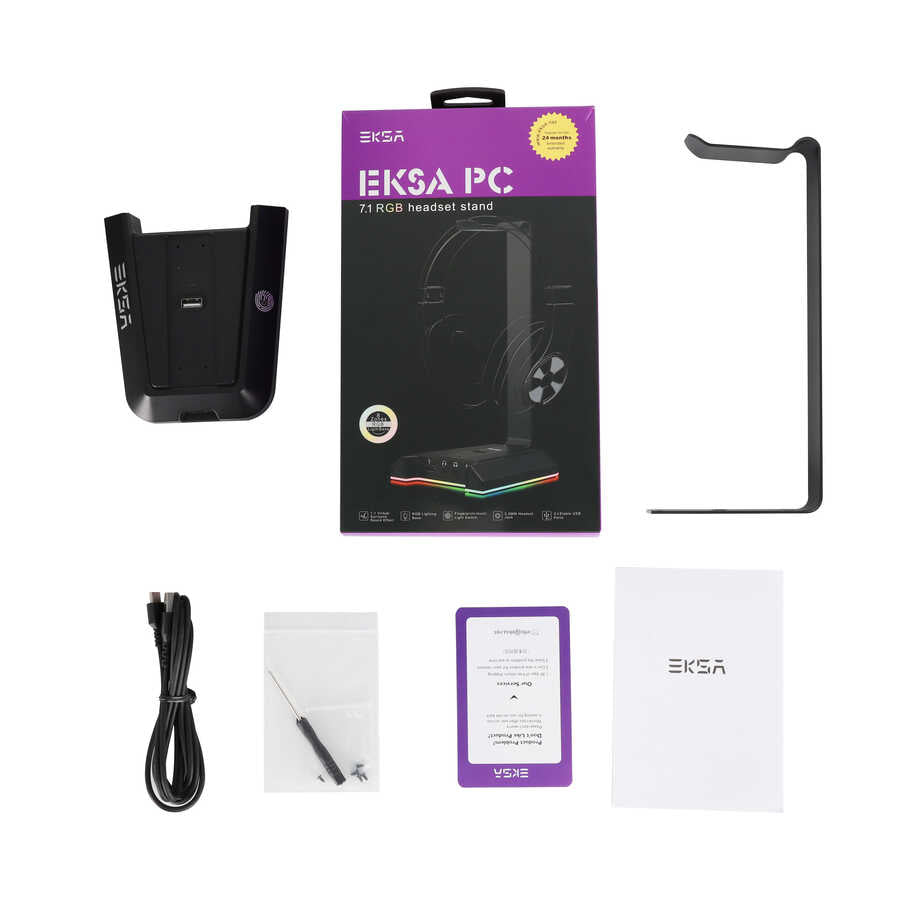 Eksa W1 7.1 Surround 3D Ses Dönüştürücü Kulaklık Standı Siyah