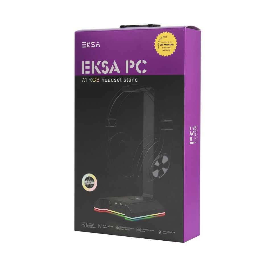 Eksa W1 7.1 Surround 3D Ses Dönüştürücü Kulaklık Standı Siyah