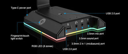 Eksa W1 7.1 Surround 3D Ses Dönüştürücü Kulaklık Standı Siyah