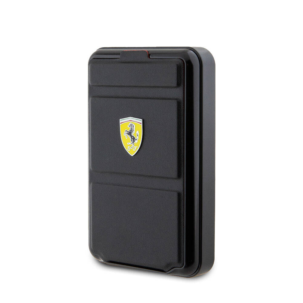 Ferrari 973WP Orjinal Lisanslı M-safe Şarj Özellikli Standlı Metal Logolu Powerbank 10.000mAh Siyah