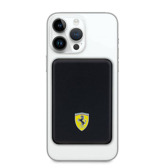 Ferrari Led Işıklı Göstergeli M-safe Magnetik Orjinal Lisanslı Powerbank 5000 Mah Siyah